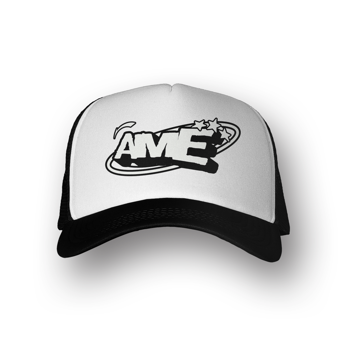 STAR AME FOAM TRUCKER HAT - BLACK/WHITE